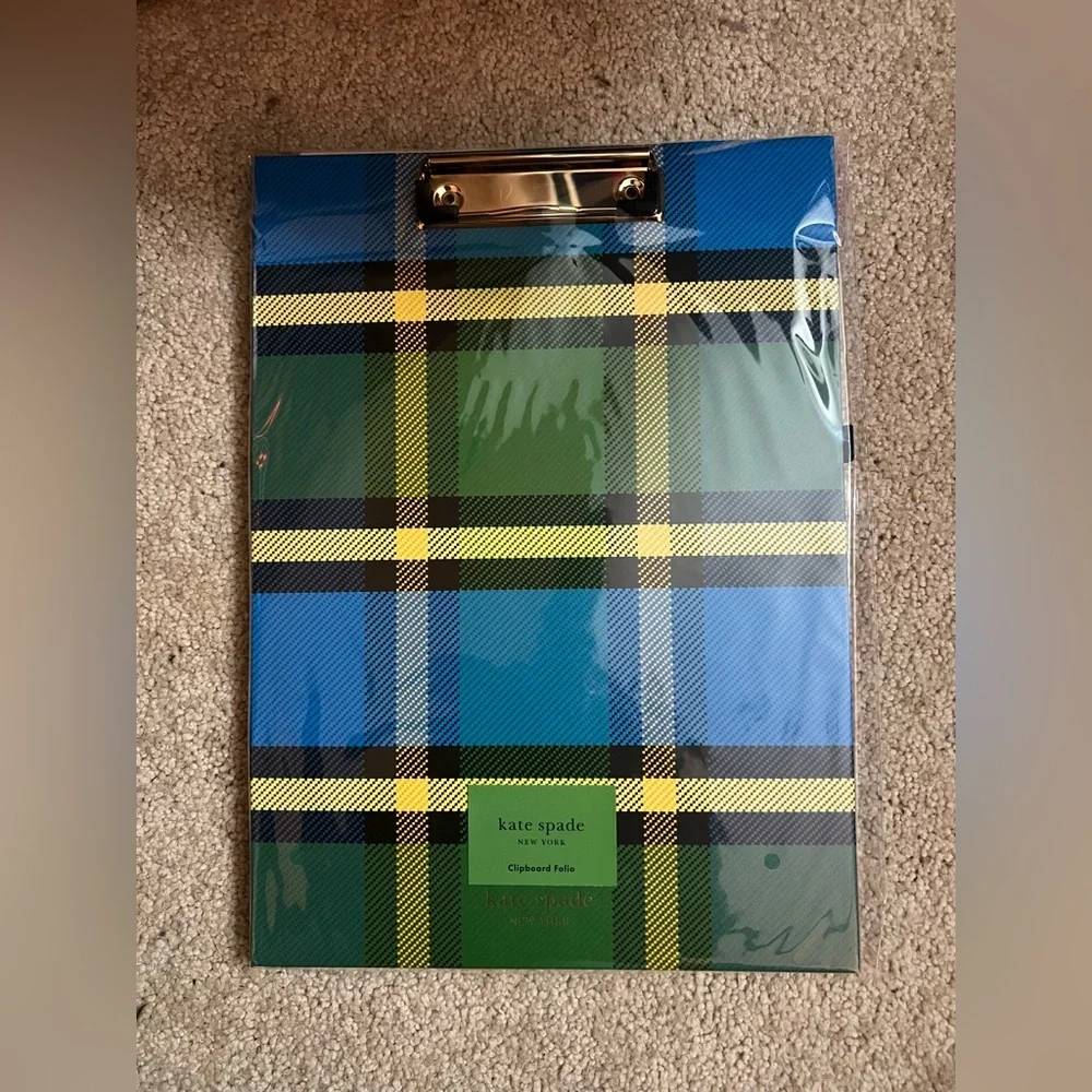 Kate Spade Vibrant Plaid Clipboard